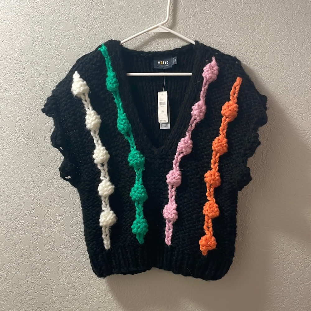🎉HP🎉 Maeve by Anthropology Oversize Knit Bauble Sweater Vest - Picture 2 of 5